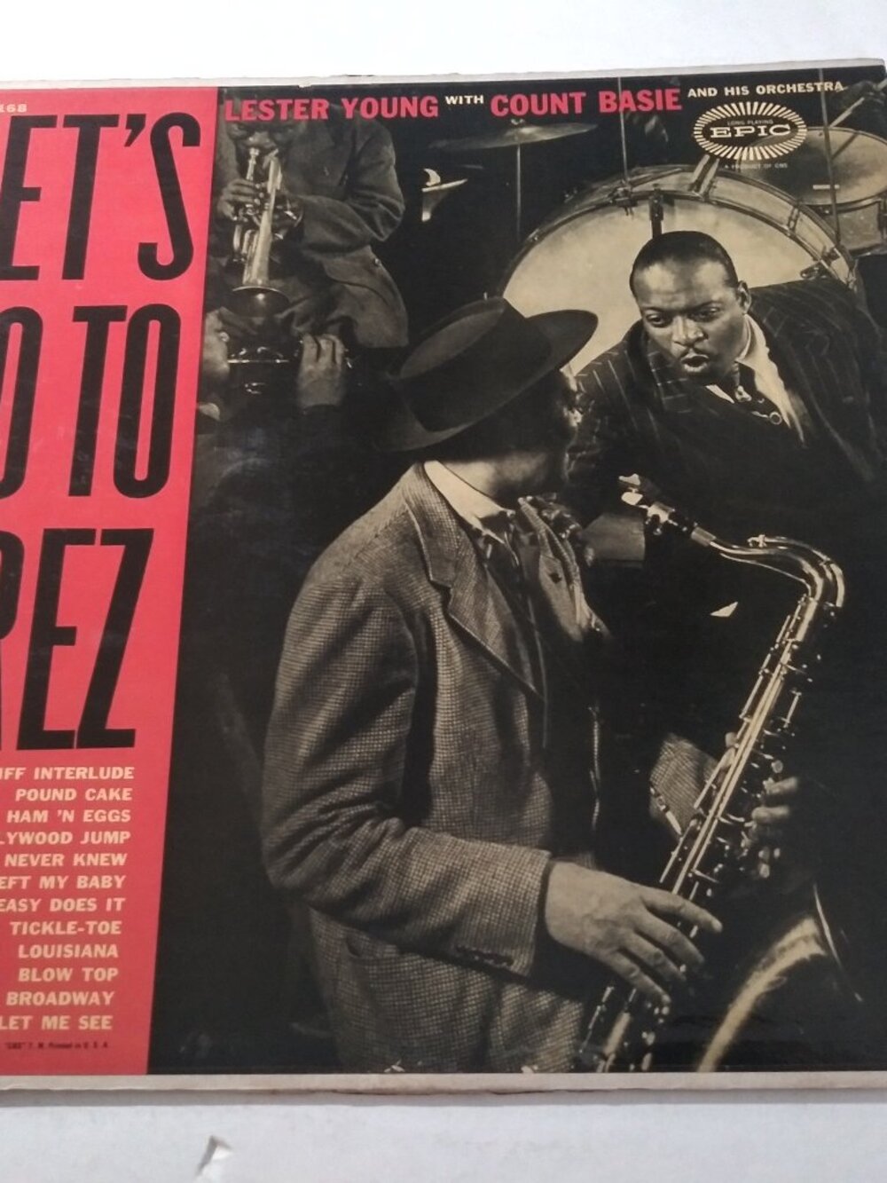 Lester Young With Count Basie - Let's Go To Prez VG+ DG Mono Epic LP Record 1955